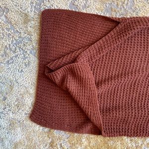 Coffee brown sweater dress with side split